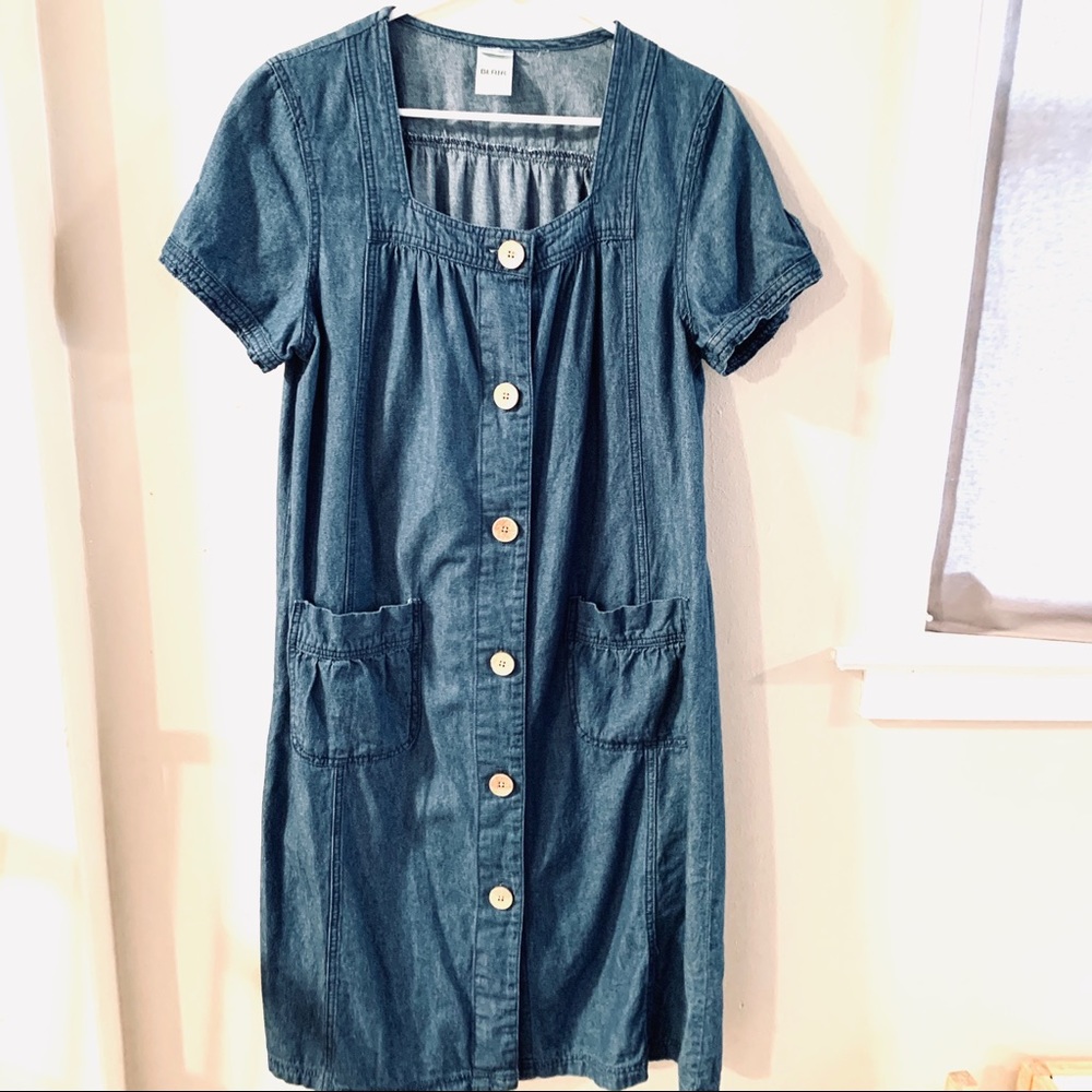 blair denim dress The Blair Denim Dress + The Bucket Bag Need I say more? Shop our new  arrivals today! Open 10-5 REMINDER: From April 6-April 11, every comment  and share will enter you into